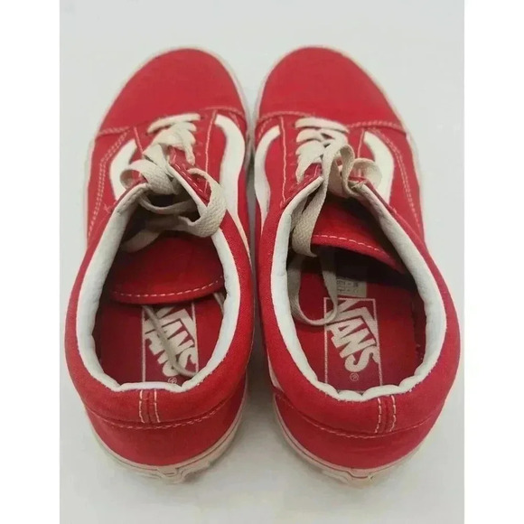 Vans Old Skool Red White Lace Up Low Top Skate Sneakers Men's 6.5 Women’s 7.5 - Picture 6 of 8
